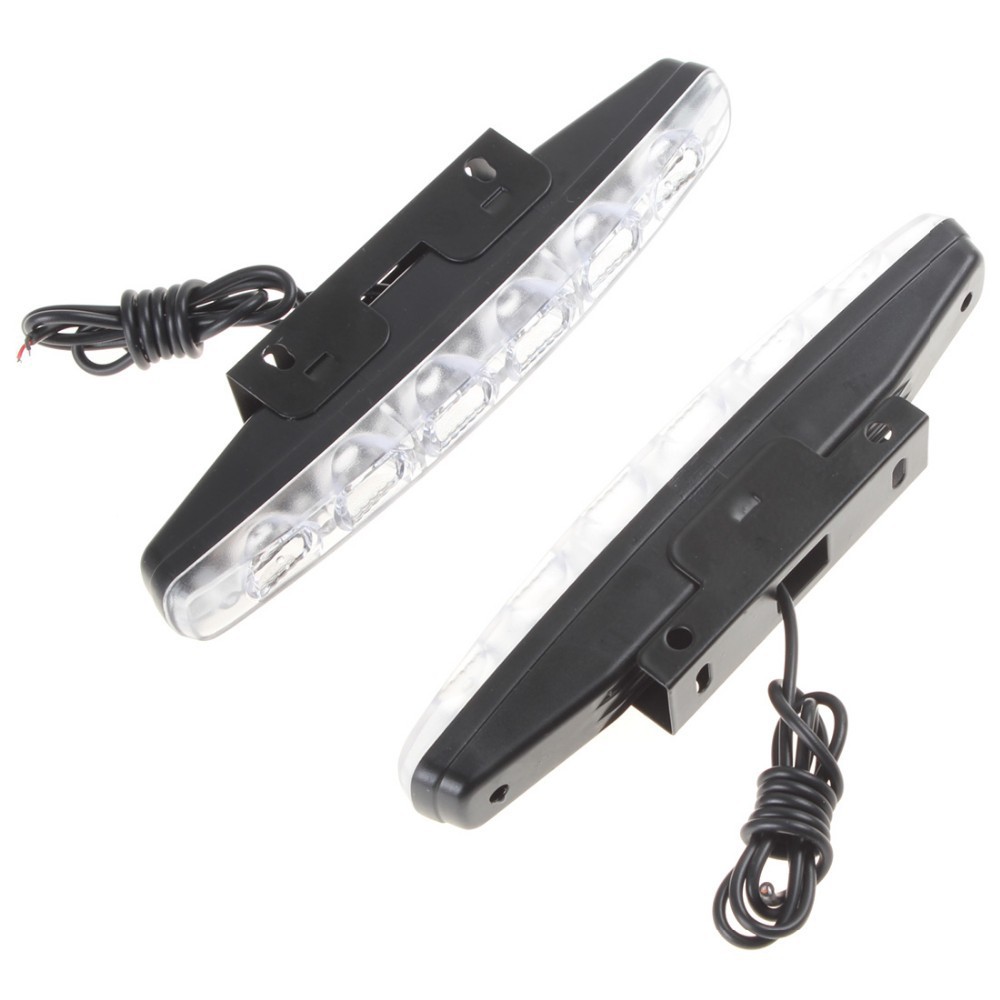 2x DC 12V 6 x LEDs LED Daytime Running Light Waterproof Car DRL Lamp For Vehicles Security Lighting