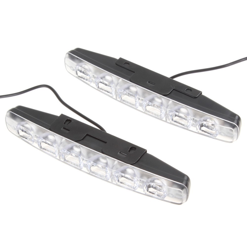 2x DC 12V 6 x LEDs LED Daytime Running Light Waterproof Car DRL Lamp For Vehicles Security Lighting