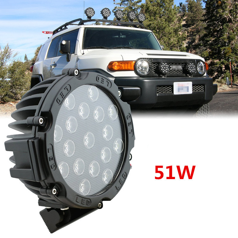 51W LED Work Light Bulbs Spot Flood Combo Beam For Driving Fog Lights Led Car Lights SUV Car Used 12v 24v led lamp led headlight