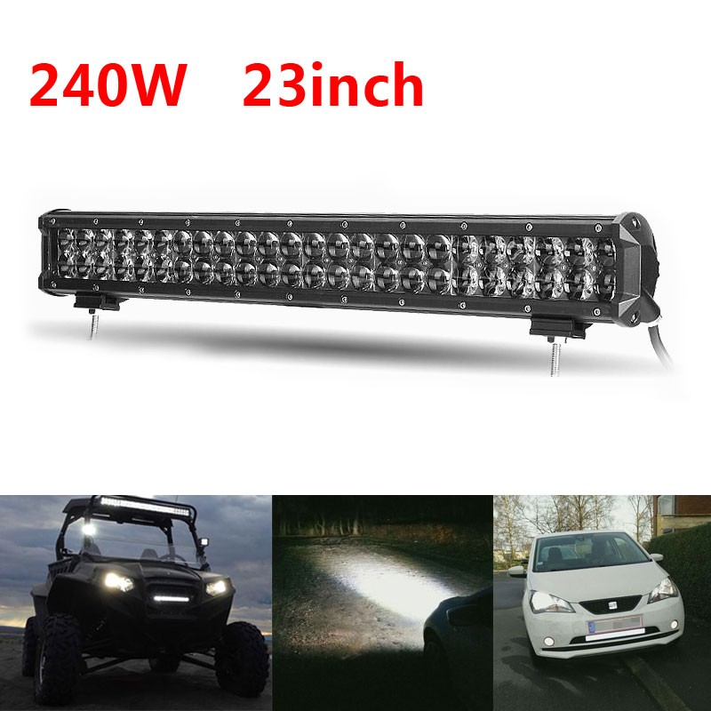 24000LM 240W 12v 24v 23Inch 4D Straight LED Work Lights Driving Lamp Combo Beam for Truck SUV ATV LED Bar Fit for12V24V vehicles