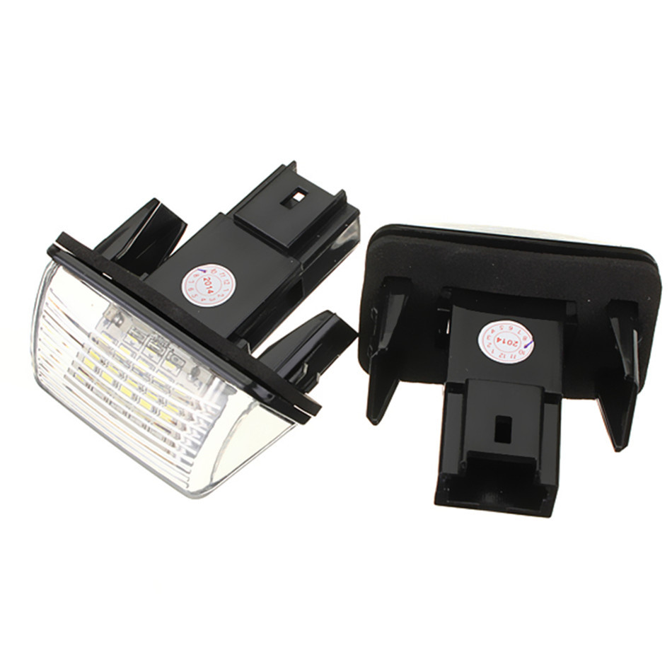 2PCS High Brightness Low Power White 18 LEDs License Number Plate Light For Peugeot Citroen