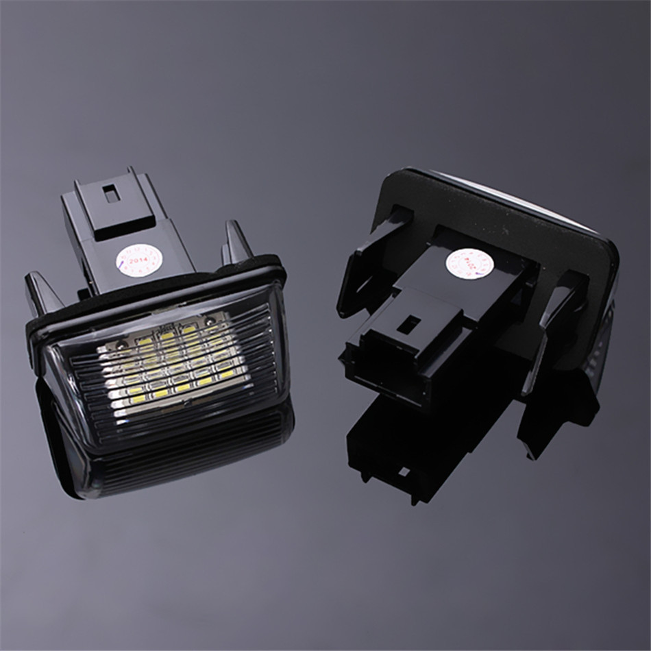 2PCS High Brightness Low Power White 18 LEDs License Number Plate Light For Peugeot Citroen