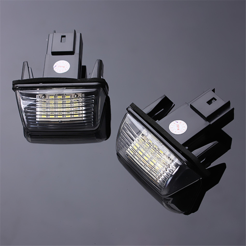 2PCS High Brightness Low Power White 18 LEDs License Number Plate Light For Peugeot Citroen