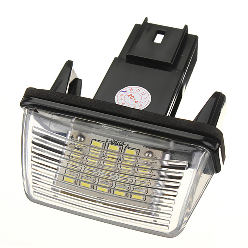 2PCS High Brightness Low Power White 18 LEDs License Number Plate Light For Peugeot Citroen