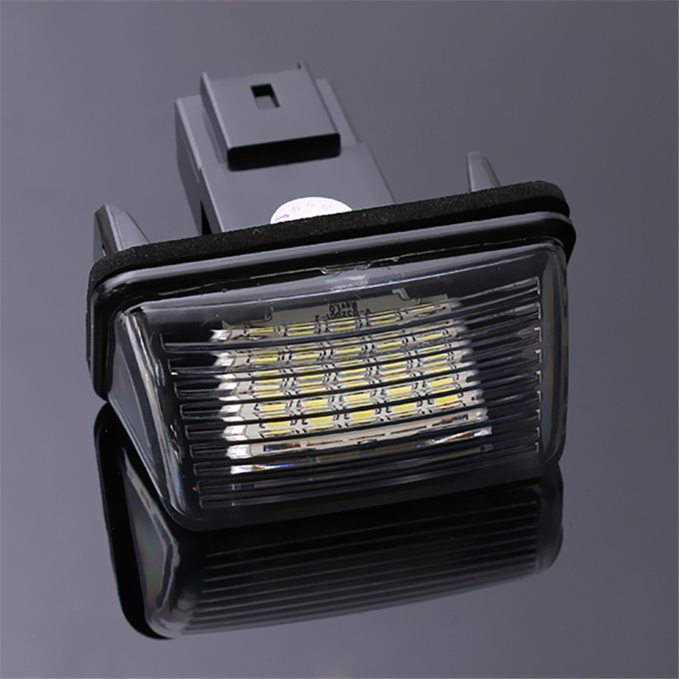 2PCS High Brightness Low Power White 18 LEDs License Number Plate Light For Peugeot Citroen
