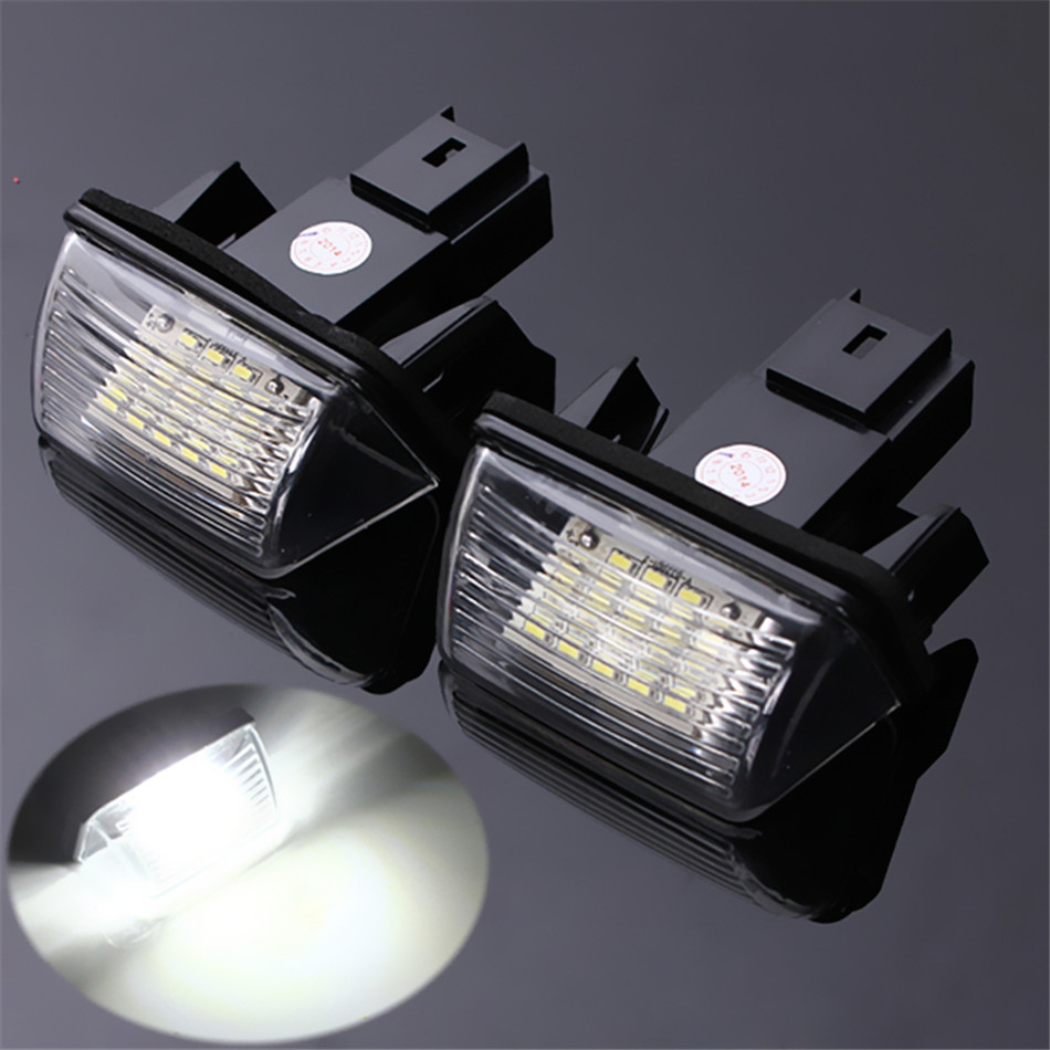2PCS High Brightness Low Power White 18 LEDs License Number Plate Light For Peugeot Citroen
