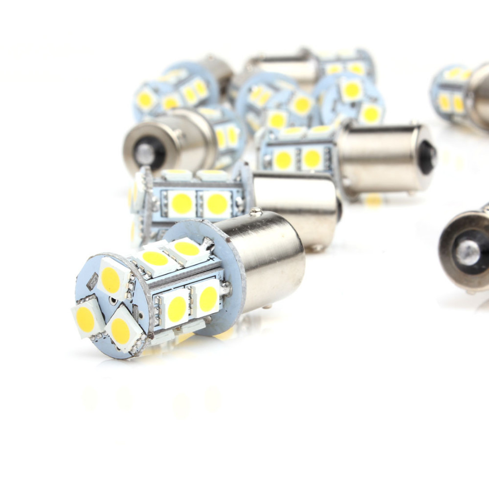 10PCS Universal High Bright 13SMD 12V LED Warm White Light RV Camper Trailer Interior Light Bulbs