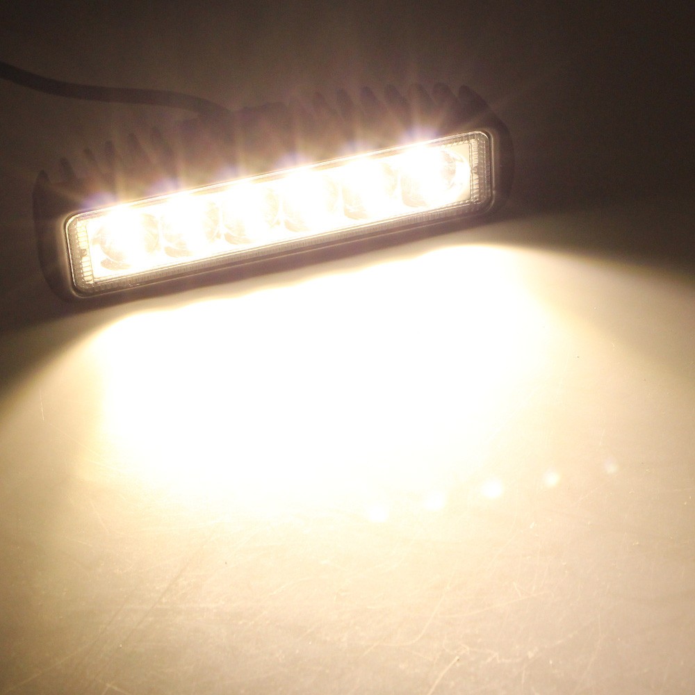 10PCS 6 Inch 12V 2000K Car LED Work Light 2150LM 18W Waterproof Bar Fog Light Lamp For Truck Trailer SUV OffRoad Spotlight