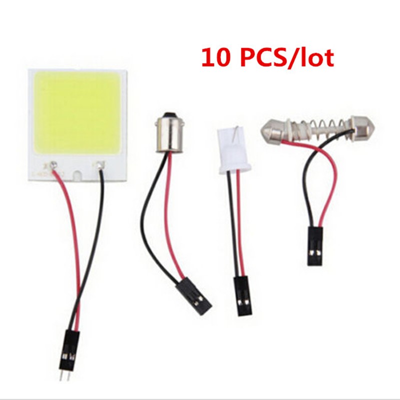New High Quality 12v 10pcs 24 SMD COB LED Car T10 Festoon Dome Light Panel Lamp 12V 1.5W bulbs White long service life