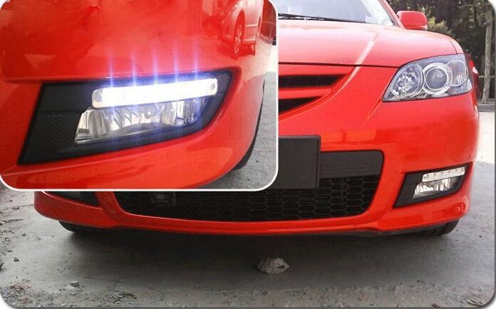 3pair Universal 12V 5W 6500K Super White 5 x 5050 SMD LED Waterproof Daytime Running Light Car Fog Warning Lamp Adjustable Base