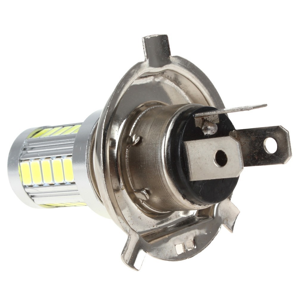 One Pair DC 12V H4 Socket 5630 33SMD LED White Light Motorcycle Head Driving Daylight Car Fog Light DRL Lamp