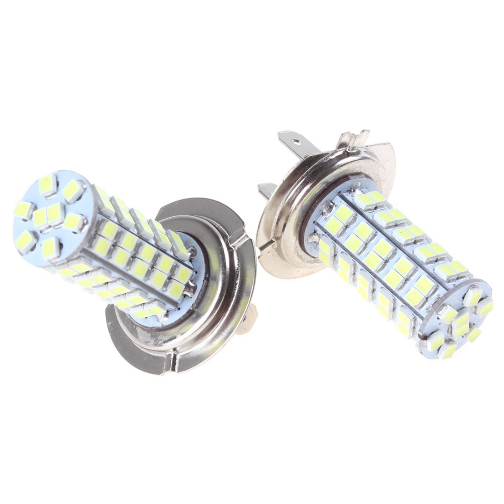 5 pairs lot High Quality H7 Auto Car Bright Fog Light Headlight with 68 pcs SMD LED Xenon White Bulbs Headlamp Pair Sell