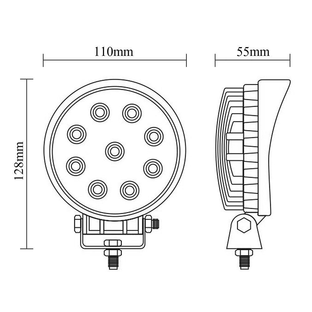 2x 27W LED Cool White 6500K Work Light Round Flood Spot Lamp ATV SUV Off road Car Boat Truck 12V 24V 30000 hours life time