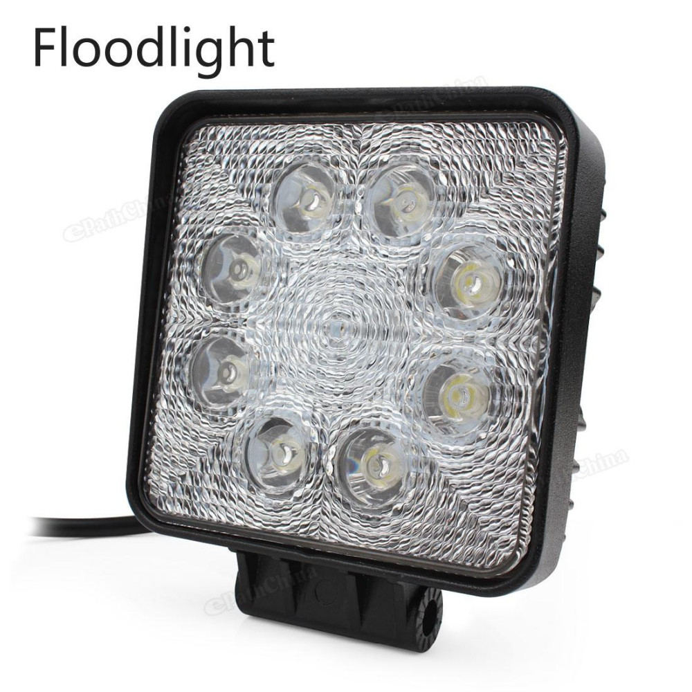4 Inch 12V 24V 1600LM 24W Waterproof Square LED Work Light for Motorcycle Tractor Boat 4WD Offroad SUV ATV
