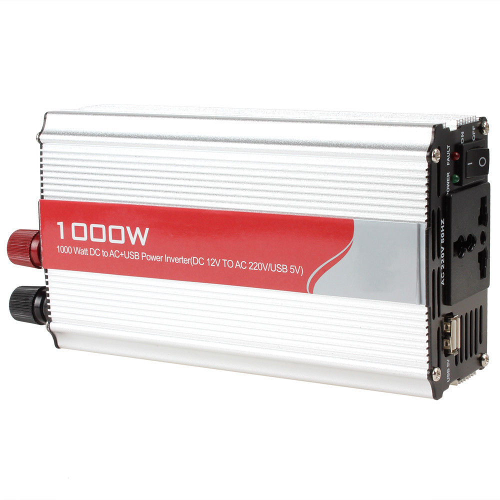 DC 12V to AC 220V 1000W Power Adpater Car Auto Automatic Thermal Shutdown Car Power Inverter Adapter Convert USB 5V
