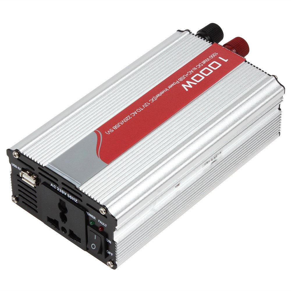 DC 12V to AC 220V 1000W Power Adpater Car Auto Automatic Thermal Shutdown Car Power Inverter Adapter Convert USB 5V