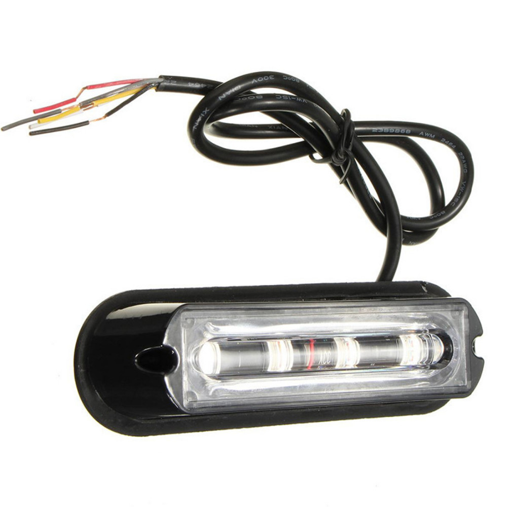 DC 12 24V Multi function 4 LED Waterproof Car Truck Strobe Flash Warning Light Side Maker Light Amber