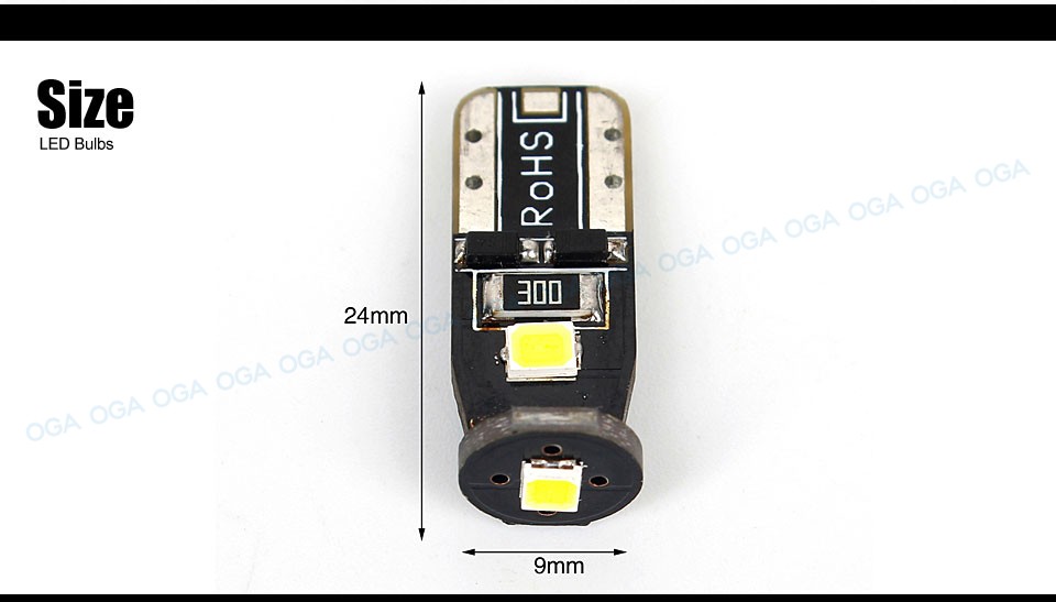 OGA 10PCS Super Bright SMD 12V T10 W5W 168 194 Car LED Auto Clearance Door Reading License Plate Lamp Bulb With 2 Years Warranty