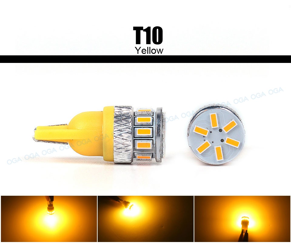 OGA 4PCS Extremely Bright 3014 Chipsets 194 168 2825 W5W T10 New Style LED Bulbs Xenon White 2 Years Warranty Included
