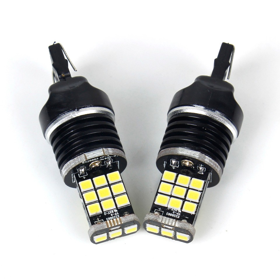 OGA 2PCS Extremity Bright T20 7440 21SMD Car Tail Bulb Brake Lights Auto Reverse Lamp Daytime Running Light DC12V 6500K White