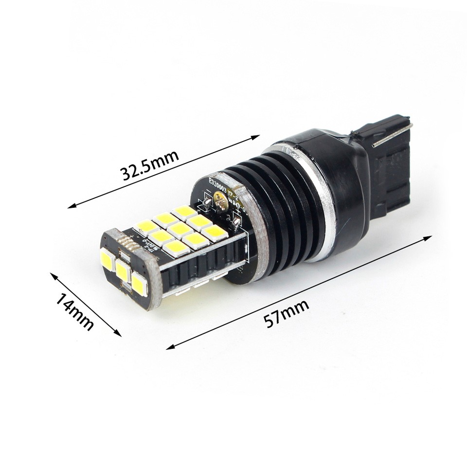 OGA 2PCS Extremity Bright T20 7440 21SMD Car Tail Bulb Brake Lights Auto Reverse Lamp Daytime Running Light DC12V 6500K White