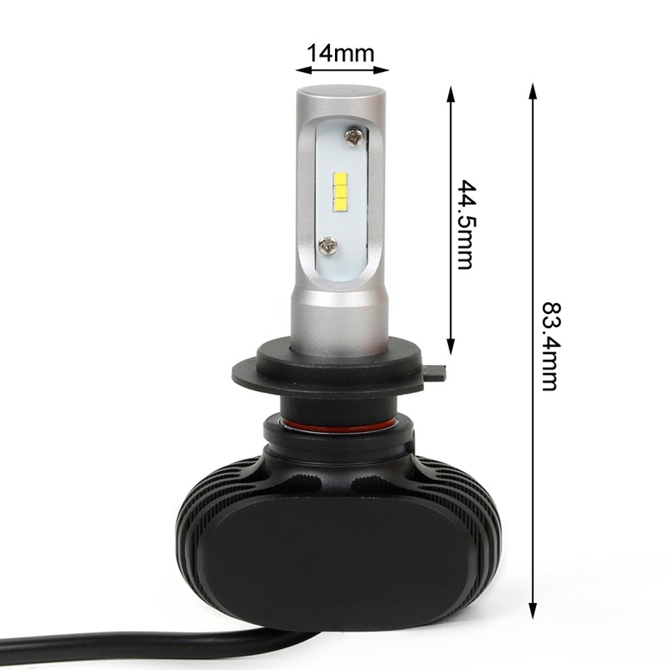 OGA 2PCS 50W 8000Lumens H7 LED Auto Head Lamp Car Headlight Kit Fog Light Bulb 12V 24V 6500K Mini Size Plug Play