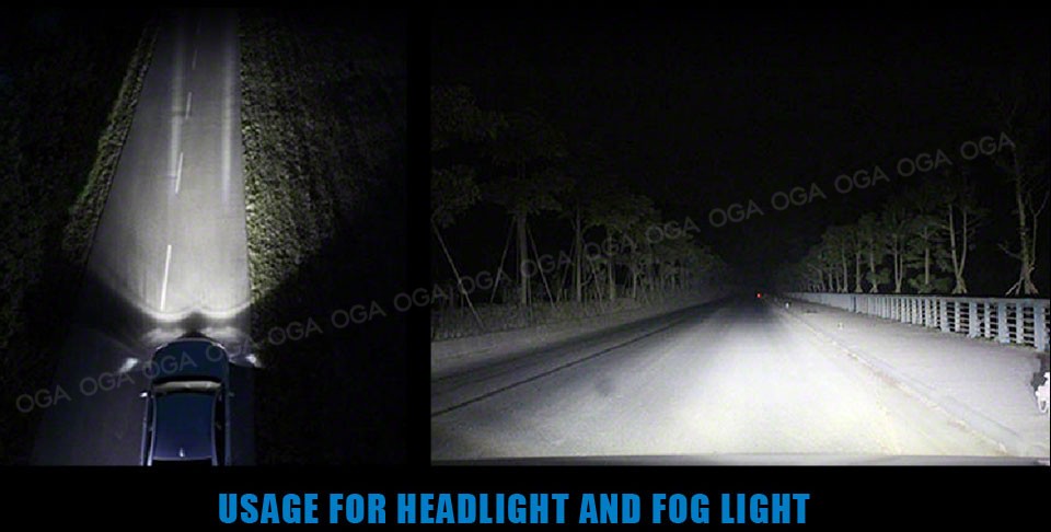 OGA 2PCS 9005 HB3 CREE LED chips Car Headlight Kit Fog Light Lamp With 5 Optional Colors Plug Play