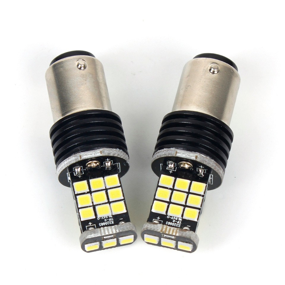 OGA 2PCS Extremity Bright 1157 BAY15D 21SMD Auto Tail Lights Brake Bulb Car Reverse Lamp DC 12V White
